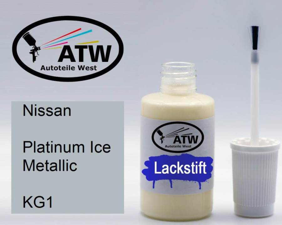 Nissan, Platinum Ice Metallic, KG1: 20ml Lackstift, von ATW Autoteile West.